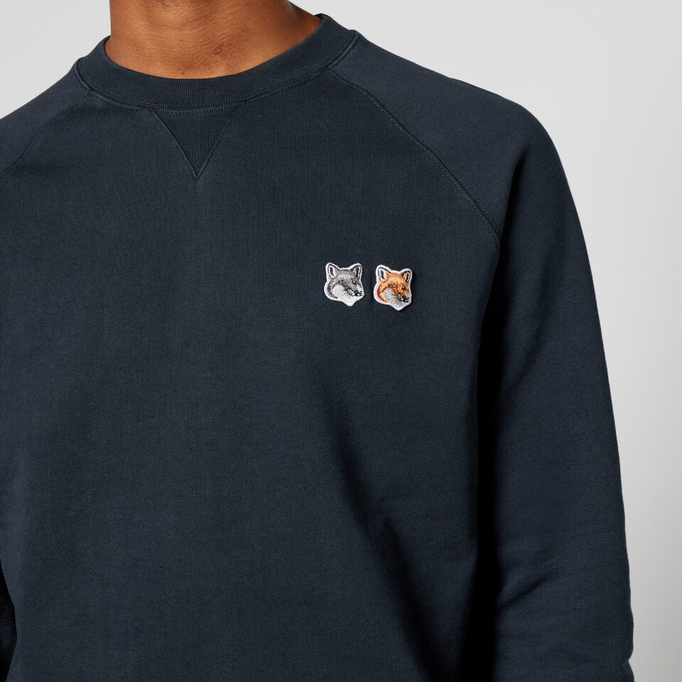 Maison Kitsune Men s Double Fox Head Patch Sweatshirt Anthracite S Coggles