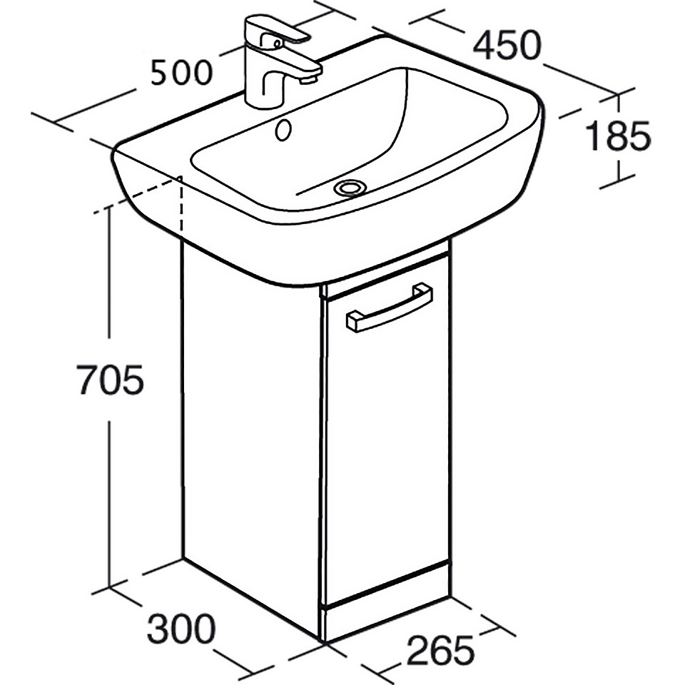 Ideal Standard Tempo 500mm Basin and Pedestal Unit Pack - Gloss White