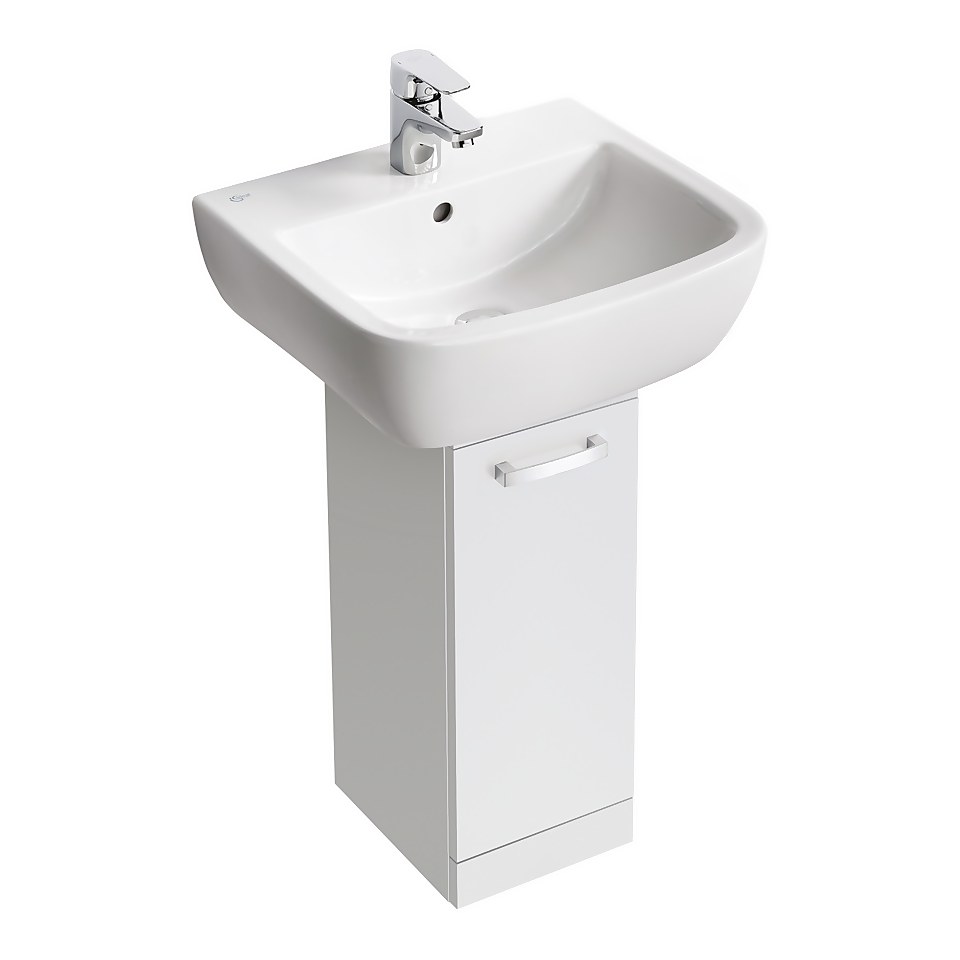 Ideal Standard Tempo 500mm Basin and Pedestal Unit Pack - Gloss White