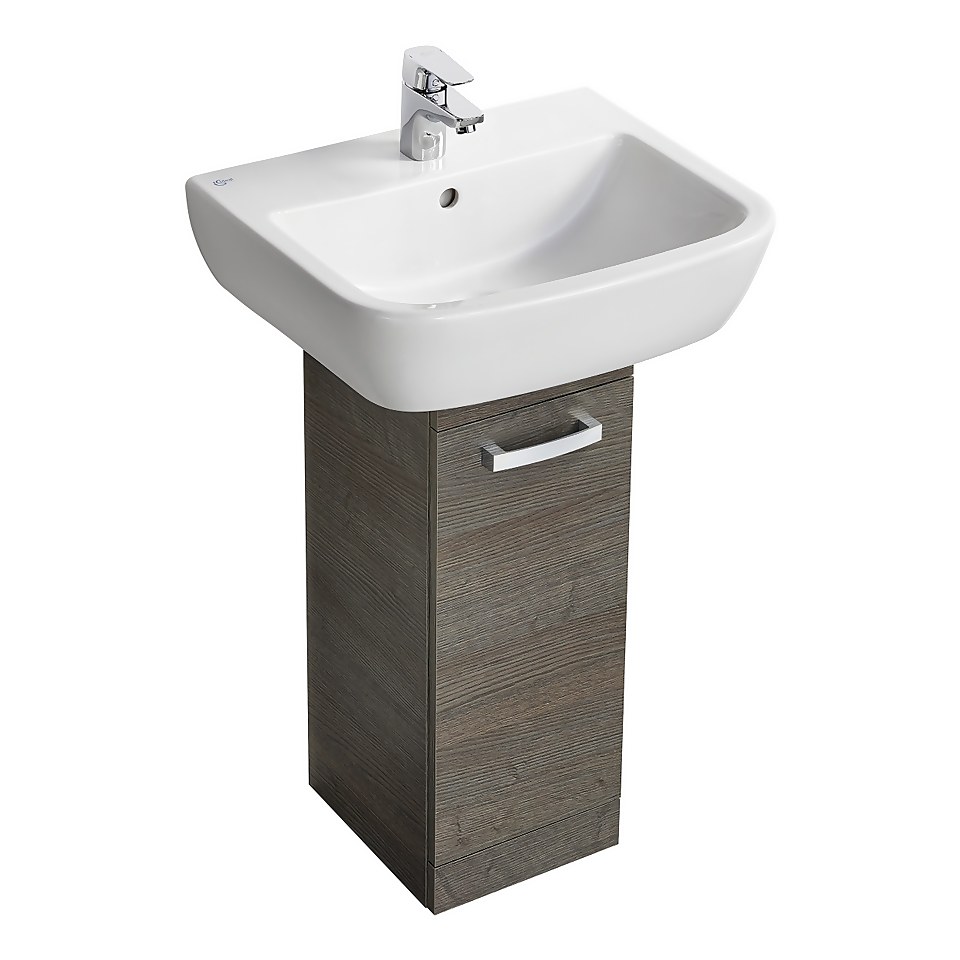 Ideal Standard Tempo 550mm Basin and Pedestal Unit Pack - Lava Grey