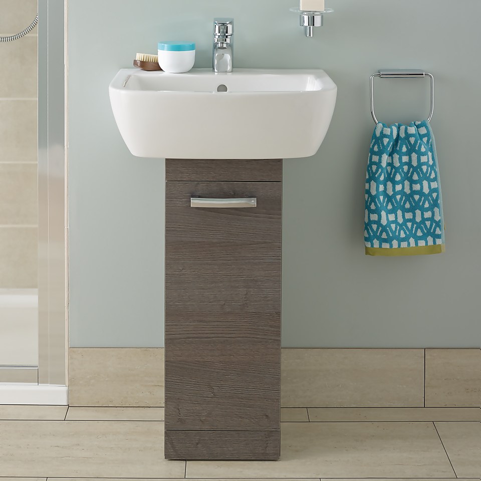 Ideal Standard Tempo 500mm Basin and Pedestal Unit Pack - Lava Grey
