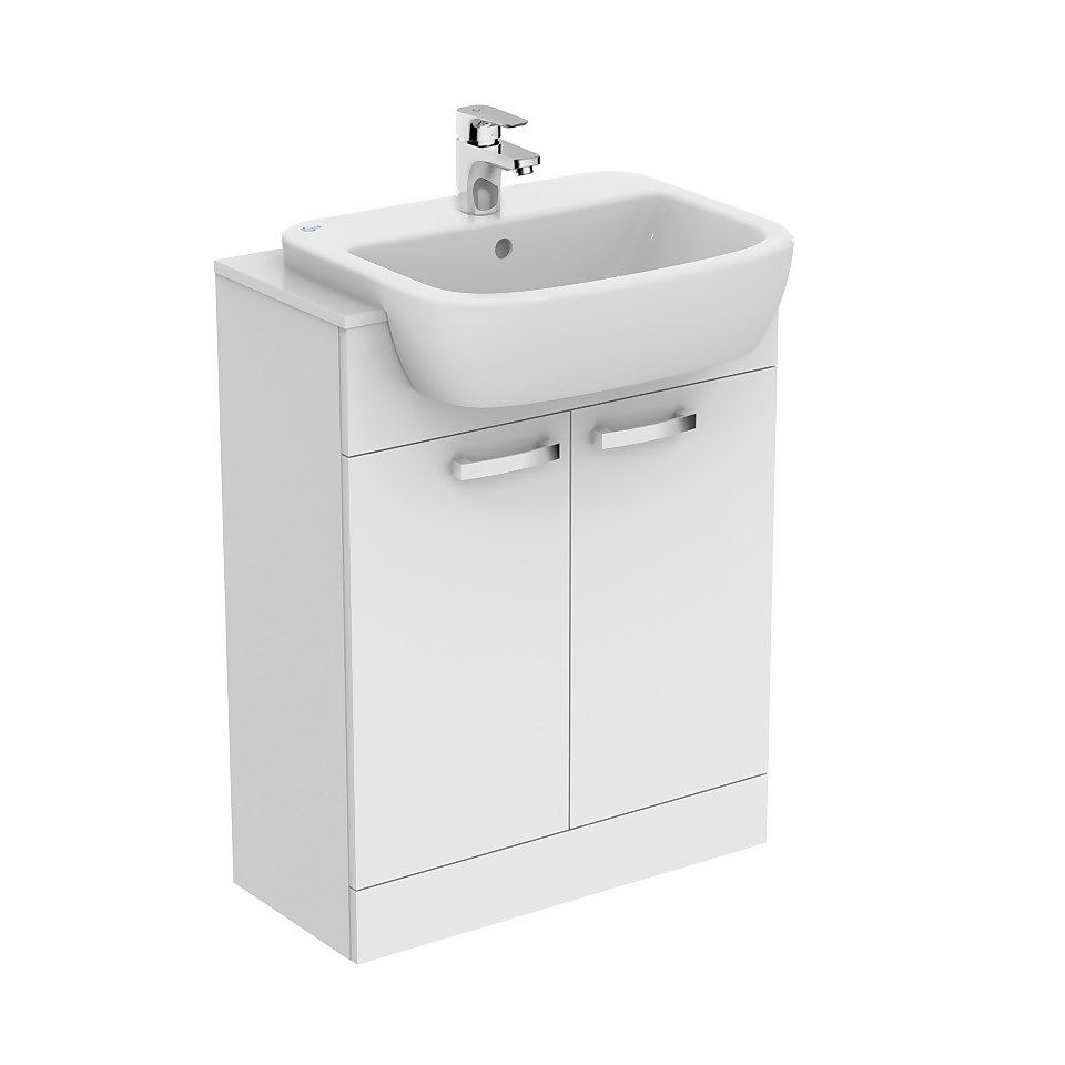 Ideal Standard Tempo 55cm Semi-Countertop Basin Unit - Gloss White