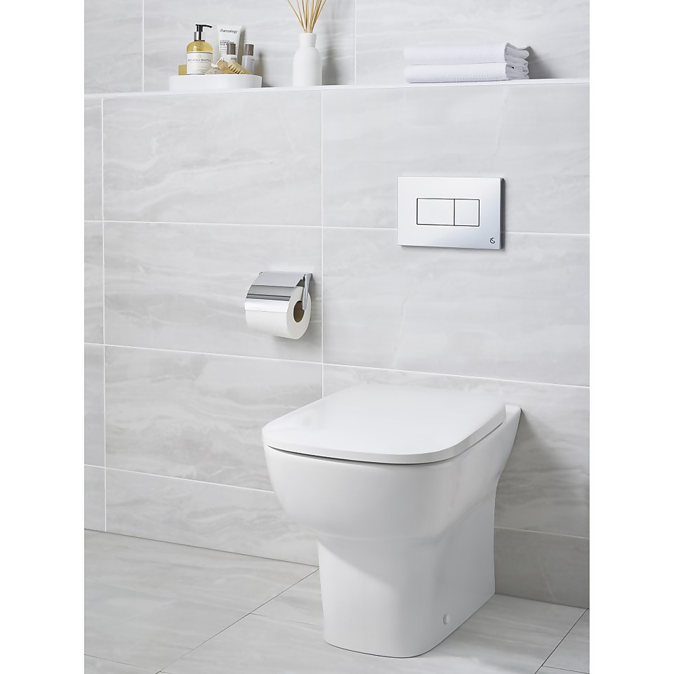 Ideal Standard Studio Echo Back to Wall Toilet, Cistern, and Flush Plate Pack