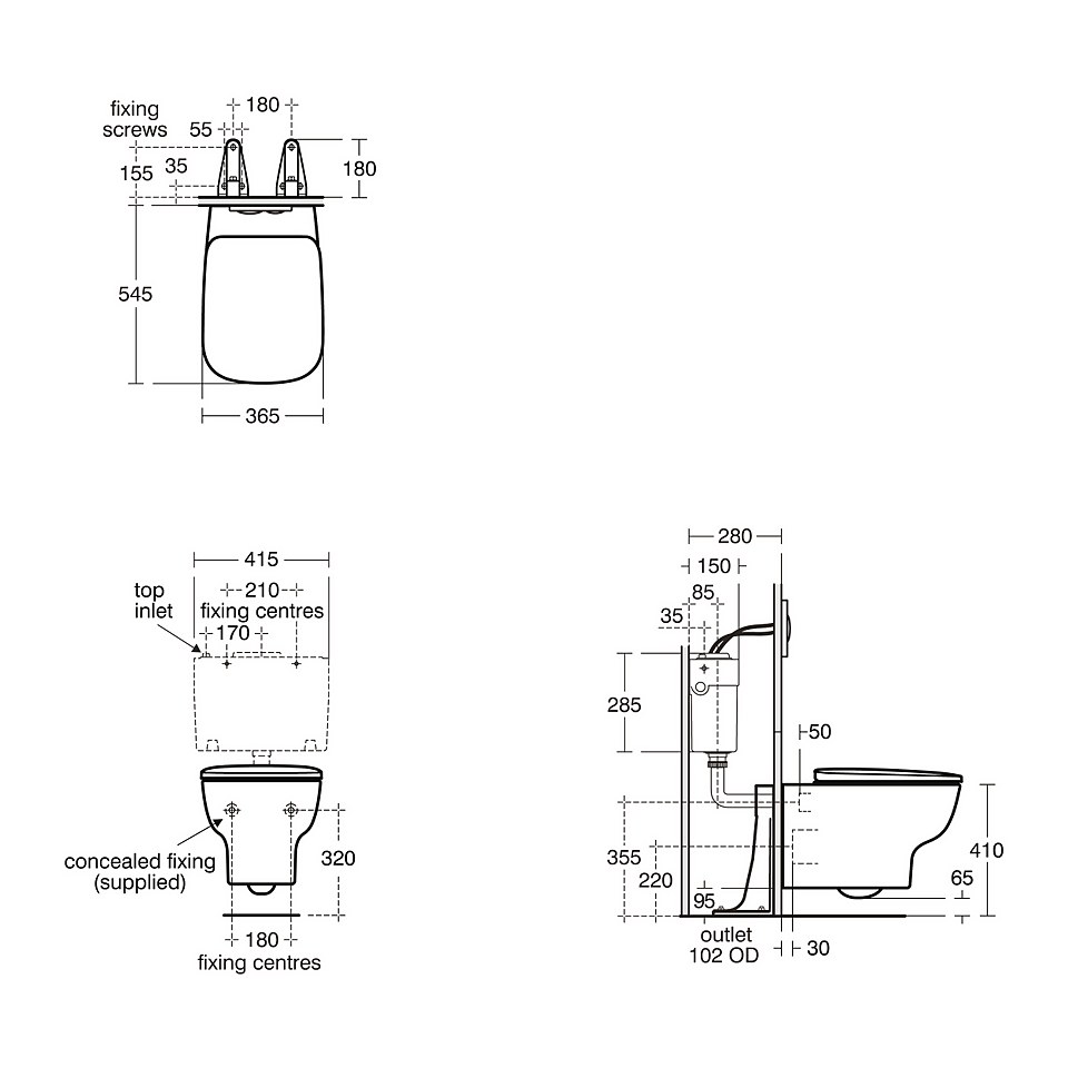 Ideal Standard Studio Echo Wall Hung Toilet Pack