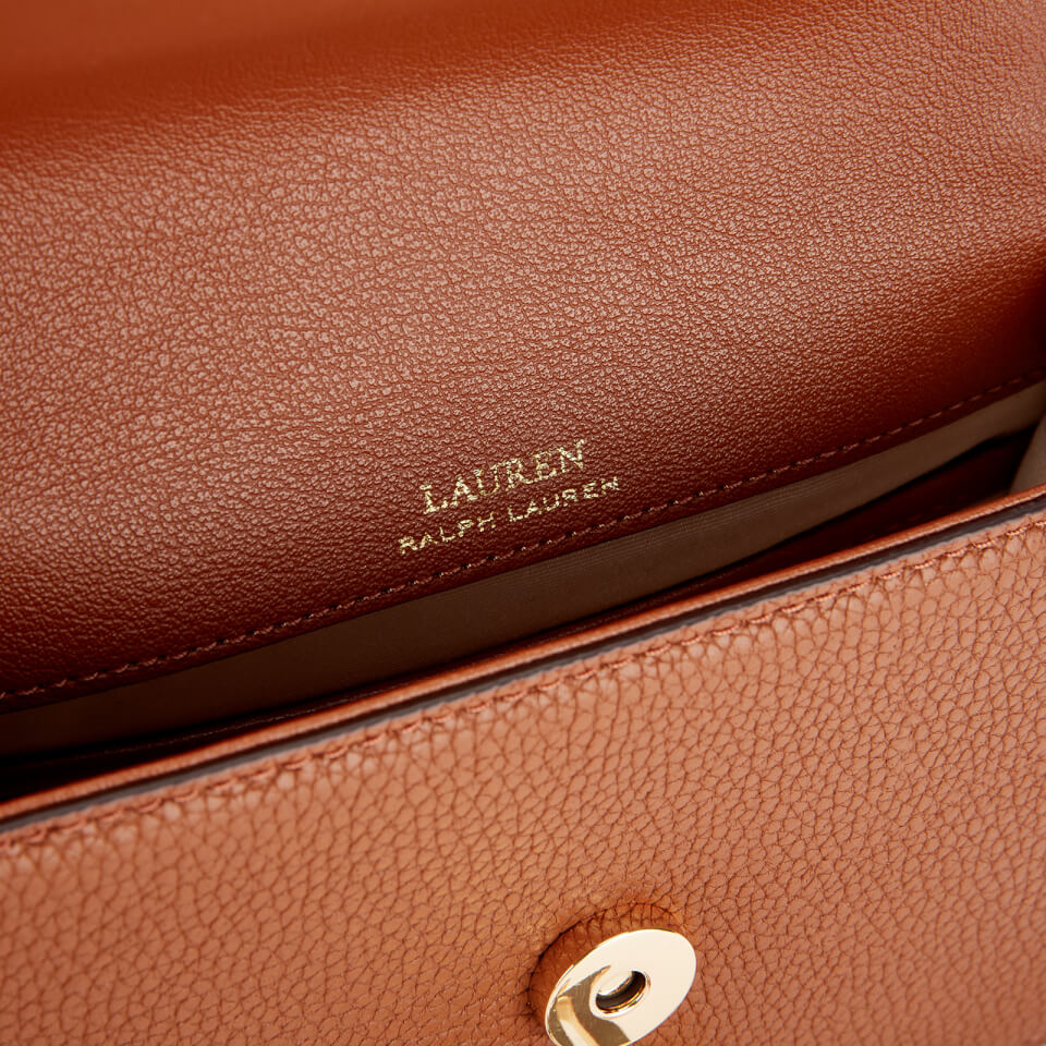 Lauren by Ralph Lauren Mini Round Leather Satchel in Brown