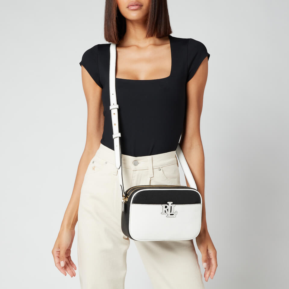 Lauren Ralph Lauren Women's Stacked Leather Carrie Cross Body Bag - Black/White