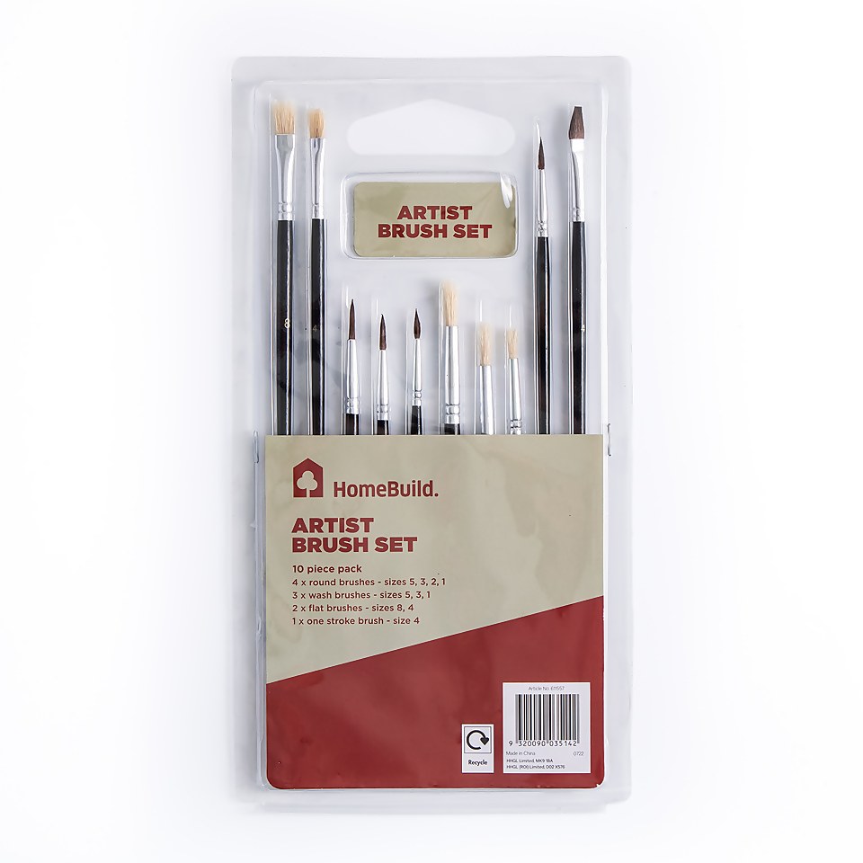 Homebuild Artist Brush Set - 10 Pack