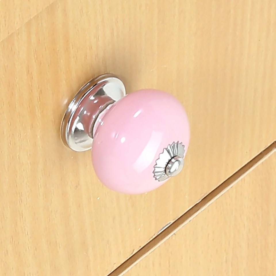 Bazeley 30mm Pink Ceramic Knob - 2 Pack