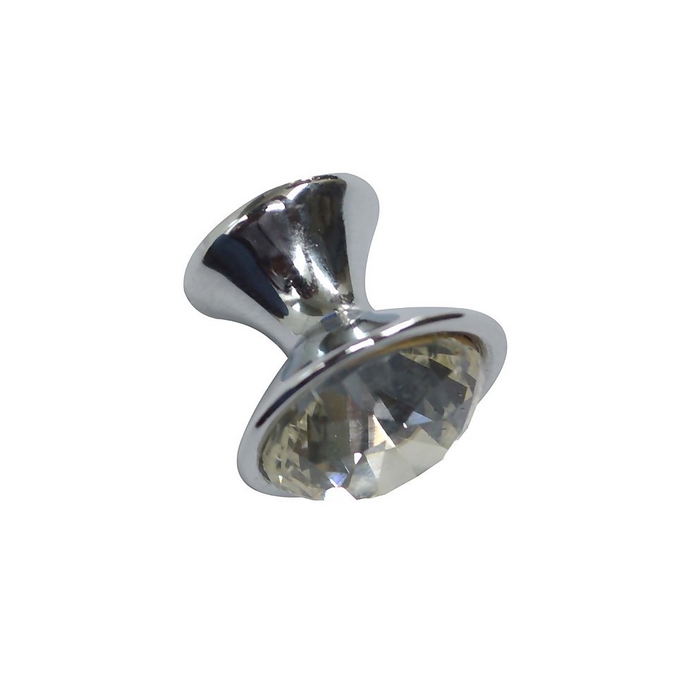 Cowen 32mm Zinc Chrome and Clear Crystal Knob - 2 Pack