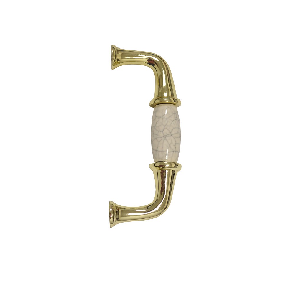 Pitville 35mm Zinc Polished Brass & Ceramic Pull Handle