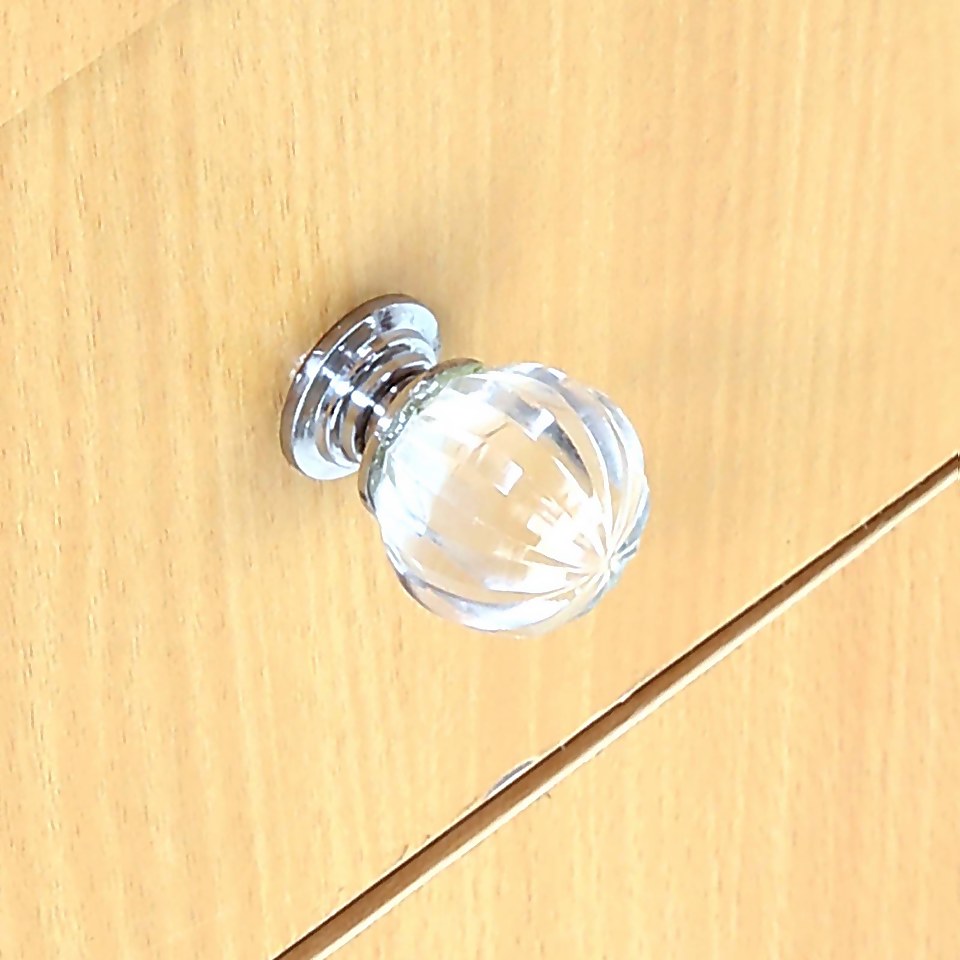 Terni 30mm Clear Glass Swirl Door Knob - 2 Pack