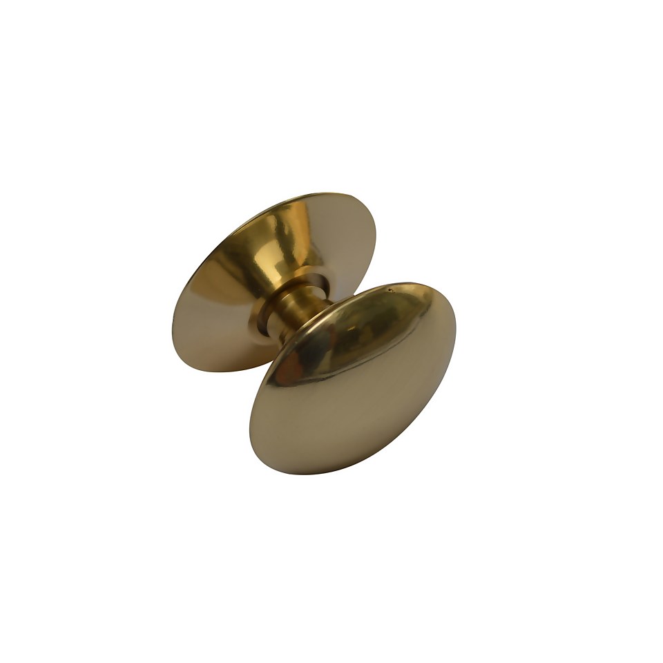 Victorian 30mm Polished Brass Cabinet Knob - 2 Pack
