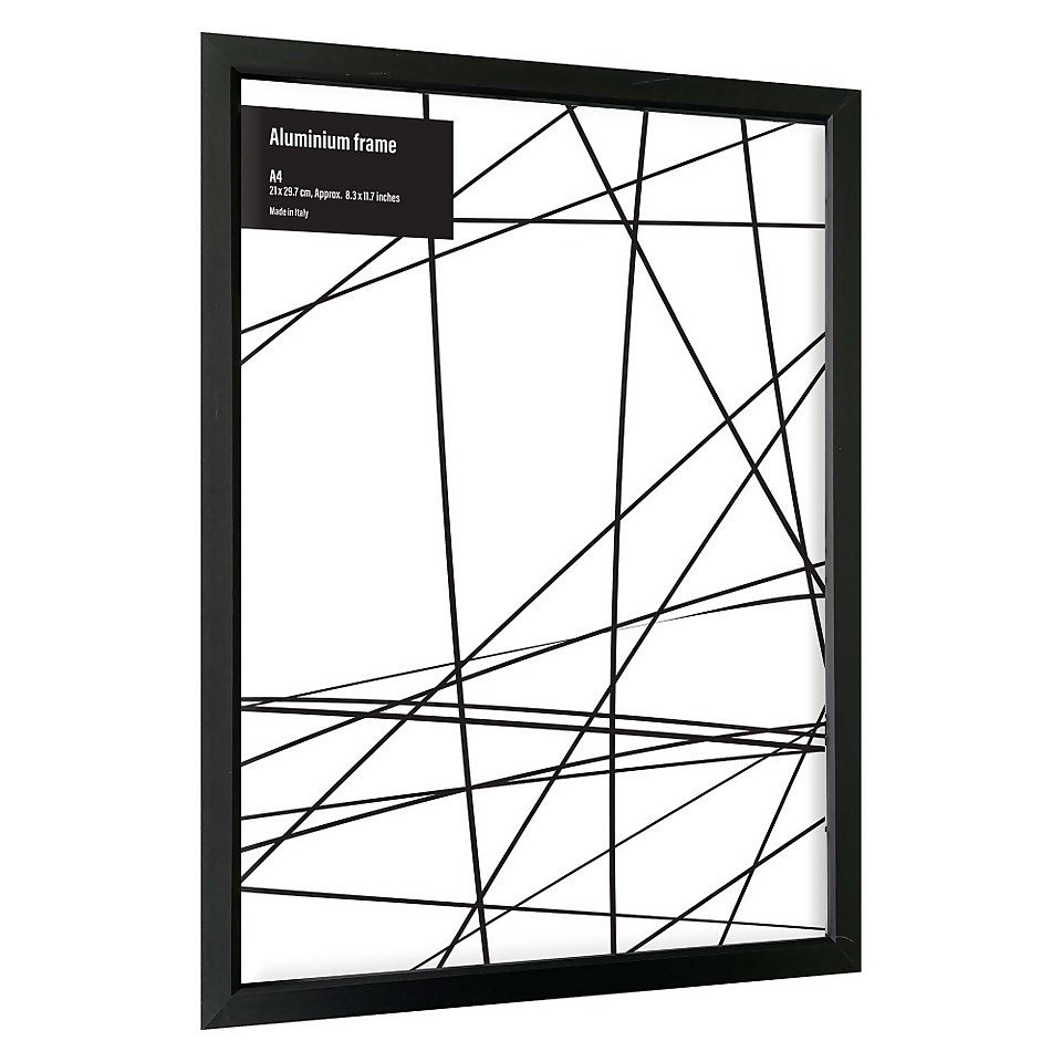 Aluminium Photo Frame A4 Black Homebase