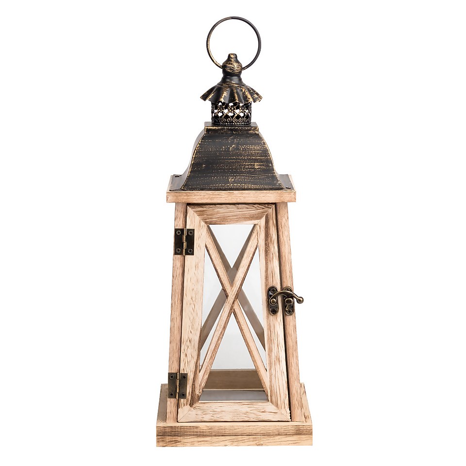 Small Wooden Lantern - Oak