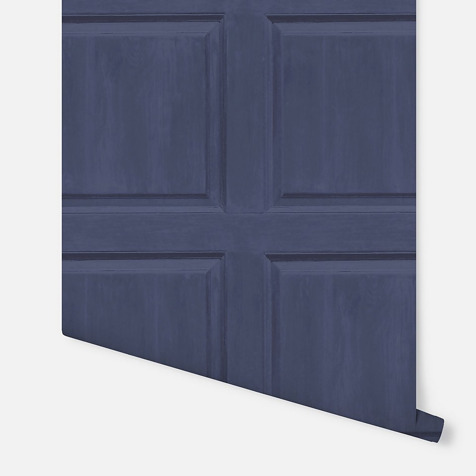 Arthouse Washed Panel Wallpaper - Navy
