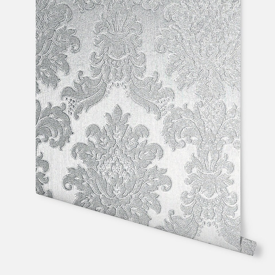 Arthouse Opulence Silver Wallpaper
