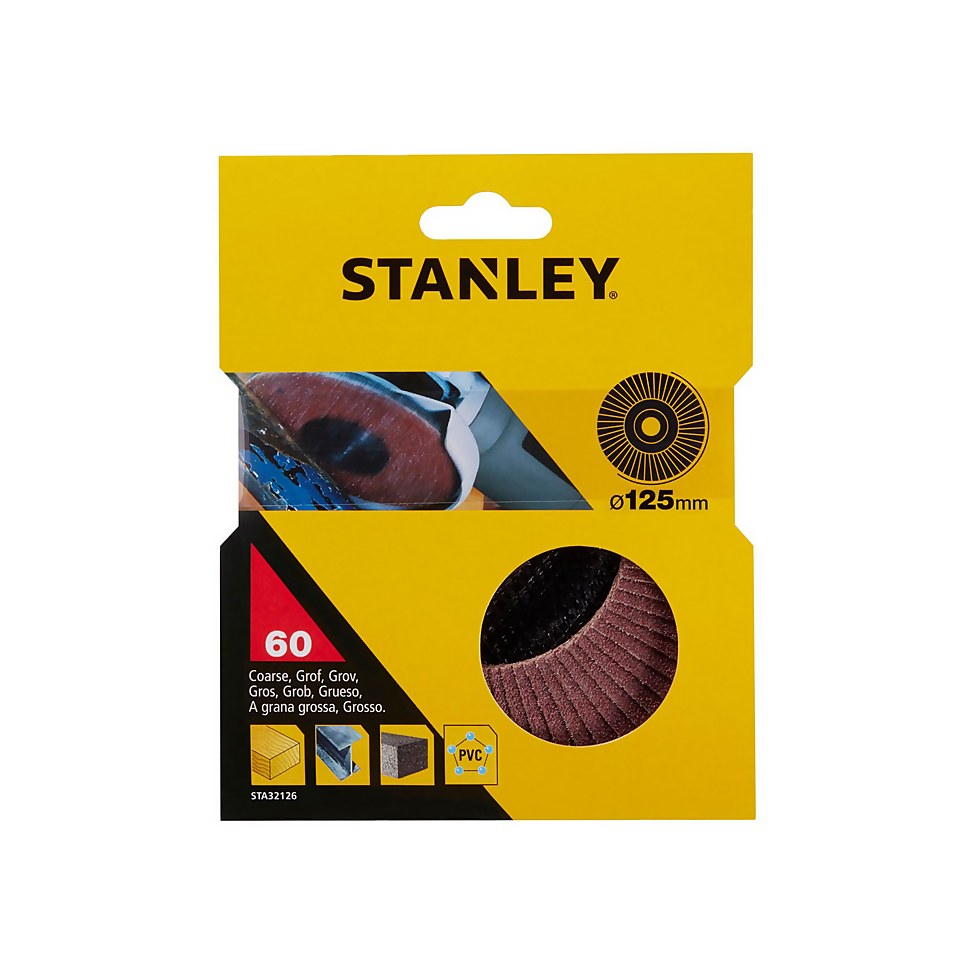 STANLEY Aluminium Oxide 125mm Flap Wheel Disc – 60G (STA32126-XJ)