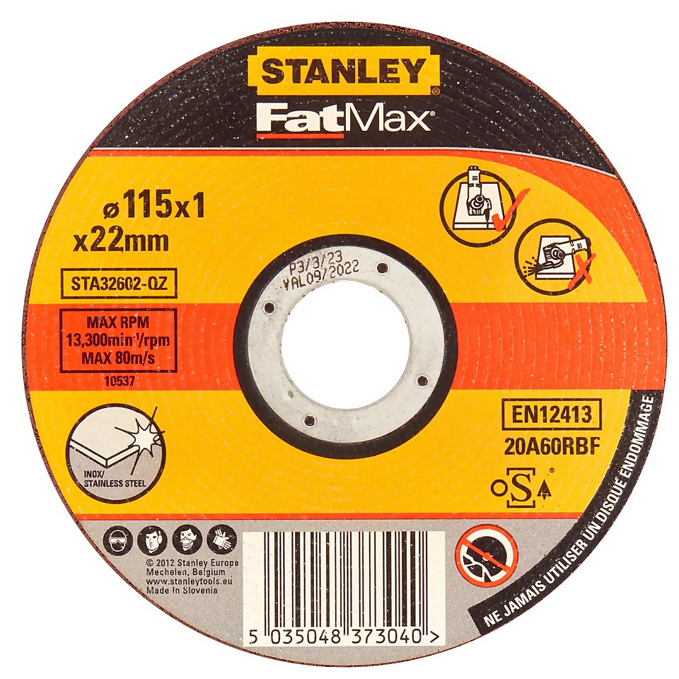 STANLEY FATMAX 115MM Stainless Steel Cutting Bonded Disc (STA32602-QZ)