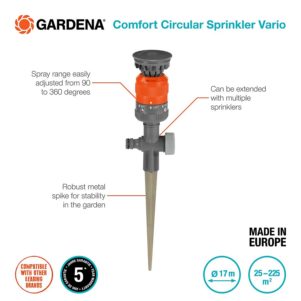 Gardena Comfort Circular Sprinkler Vario Spike
