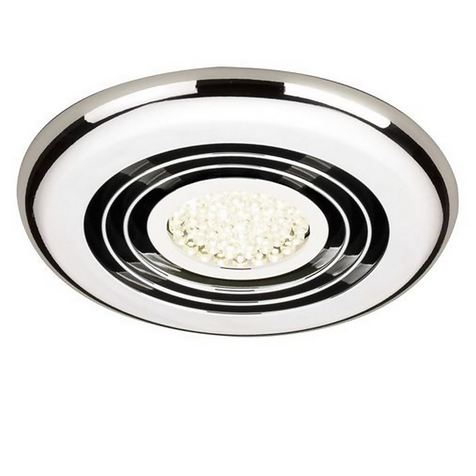 Bathstore Rapide Inline ceiling extractor fan with LED Lighting - Chrome