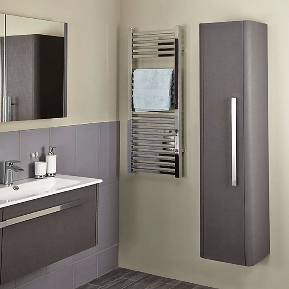 Bathstore Linen Tall Wall Mounted Cabinet - Grey