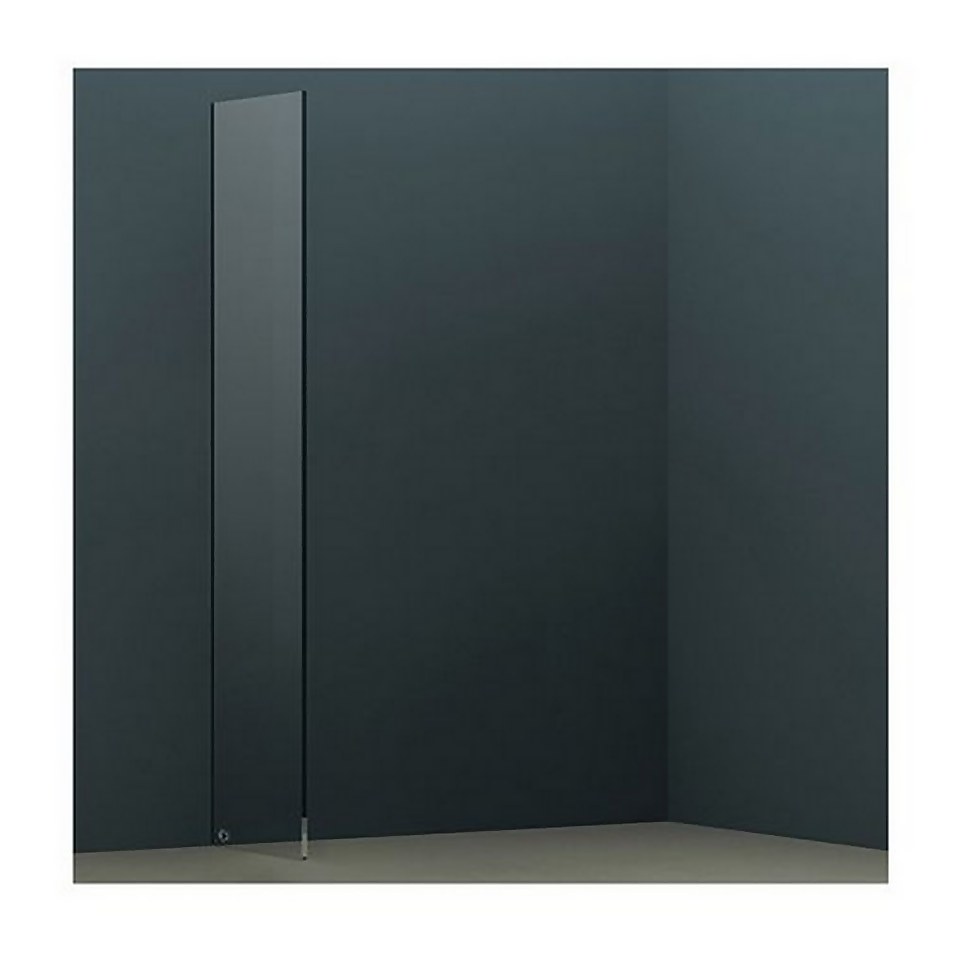 Bathstore Wet Room Screen with Wall Bar 2000 x 900mm - Black