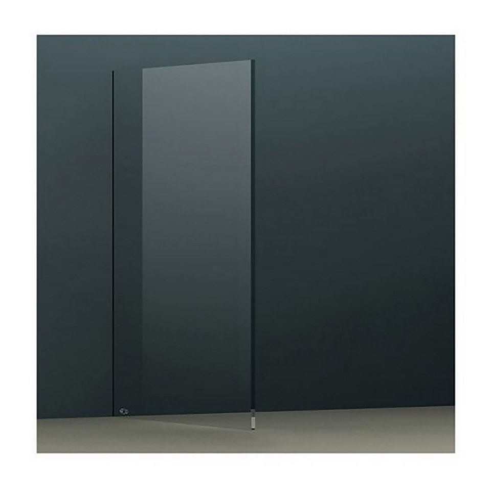 Bathstore Wet Room Screen with Wall Bar 2000 x 1100 - Black