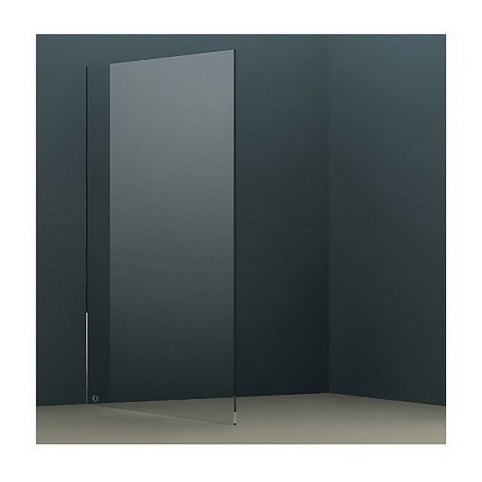 Bathstore Wet Room Screen with Wall Bar 2000 x 1200mm - Black