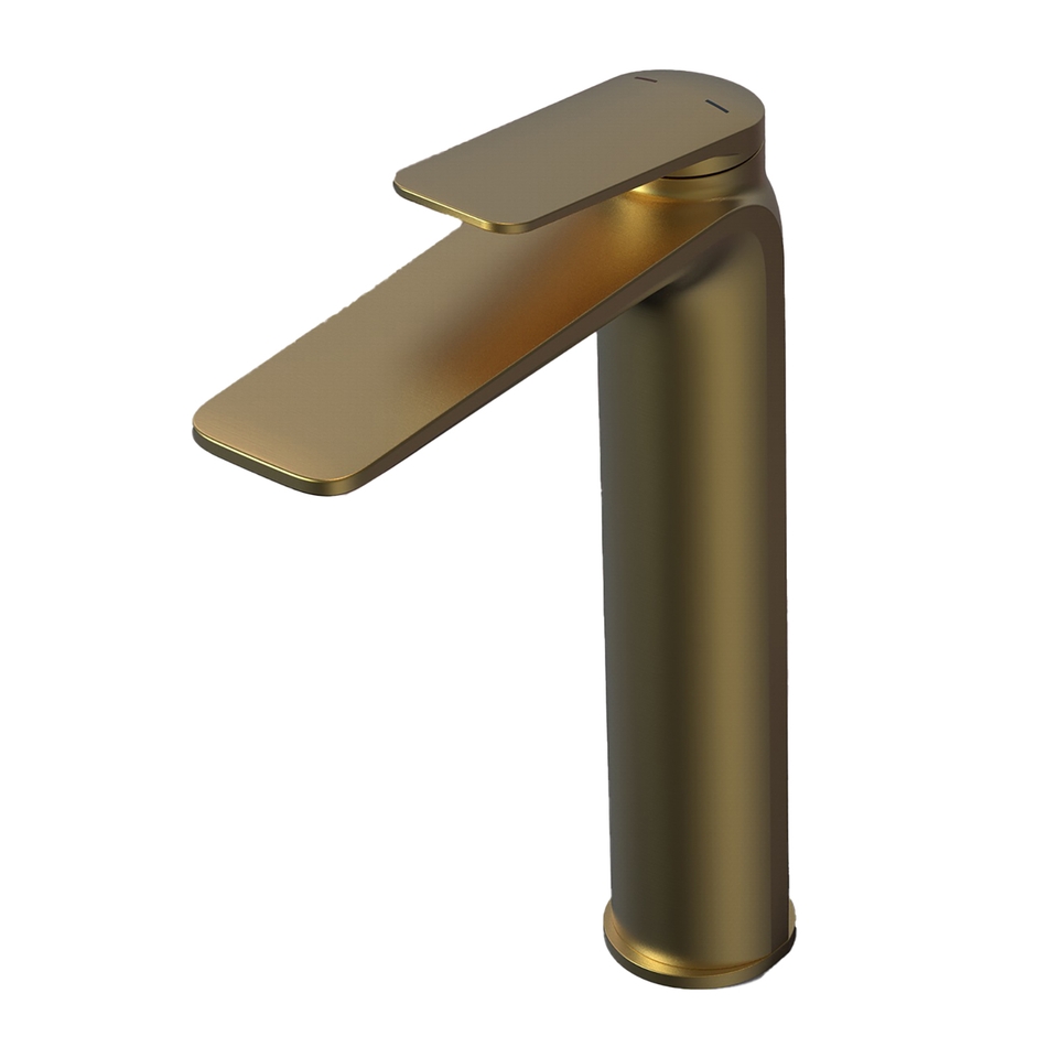 Bathstore Aero Tall Basin Mixer Tap (No Waste) - Brushed Brass