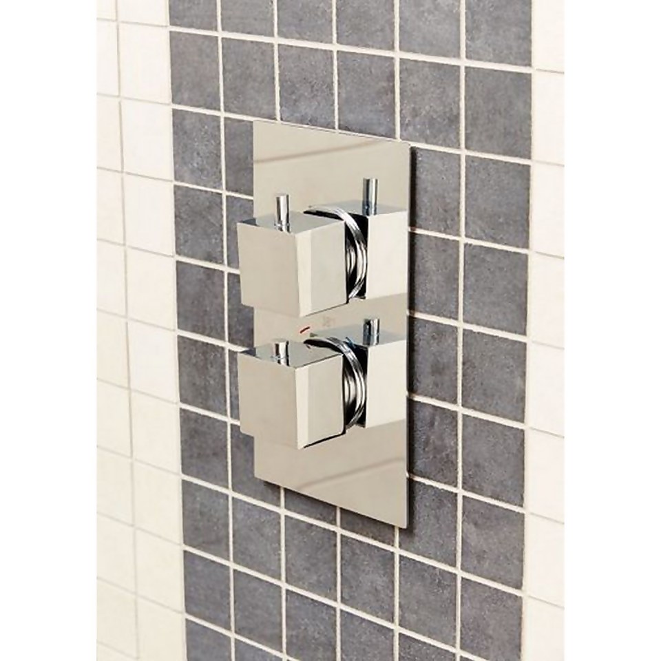 Bathstore Square Thermostatic Shower Valve - 1 Outlet