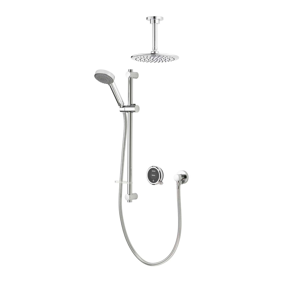 Aqualisa Quartz Touch Concealed Digital Shower & Ceiling Head Kit for Combi Boilers