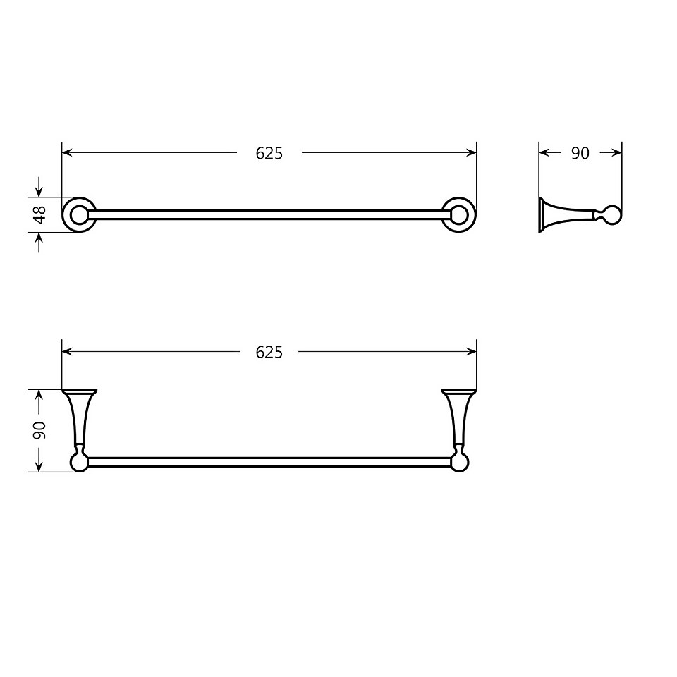 Bathstore Traditional Towel Rail Chrome Homebase