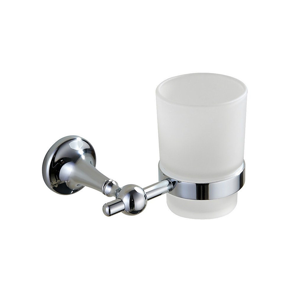 Bathstore Traditional Tumbler and Holder - Chrome