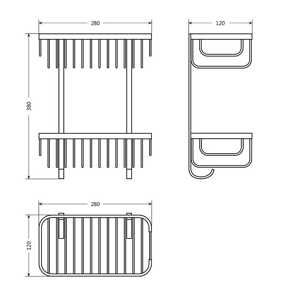 Bathstore Wire Double Rectangle Basket