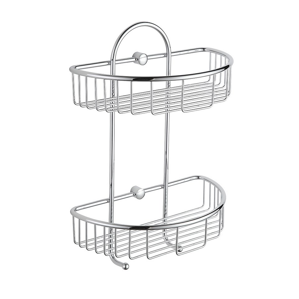 Bathstore Wire Double Semi Circle Basket - Chrome