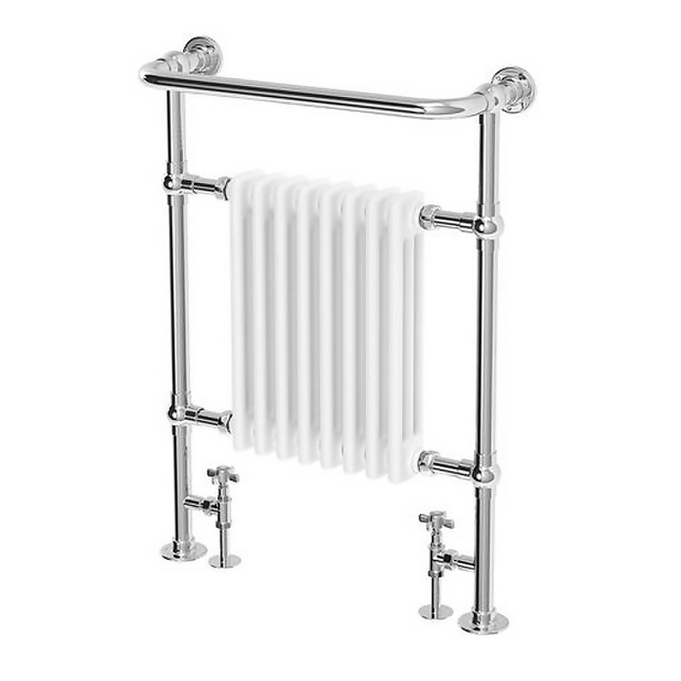 Bathstore Portchester Traditional Style Towel Radiator 965 x 637 - Chrome & White