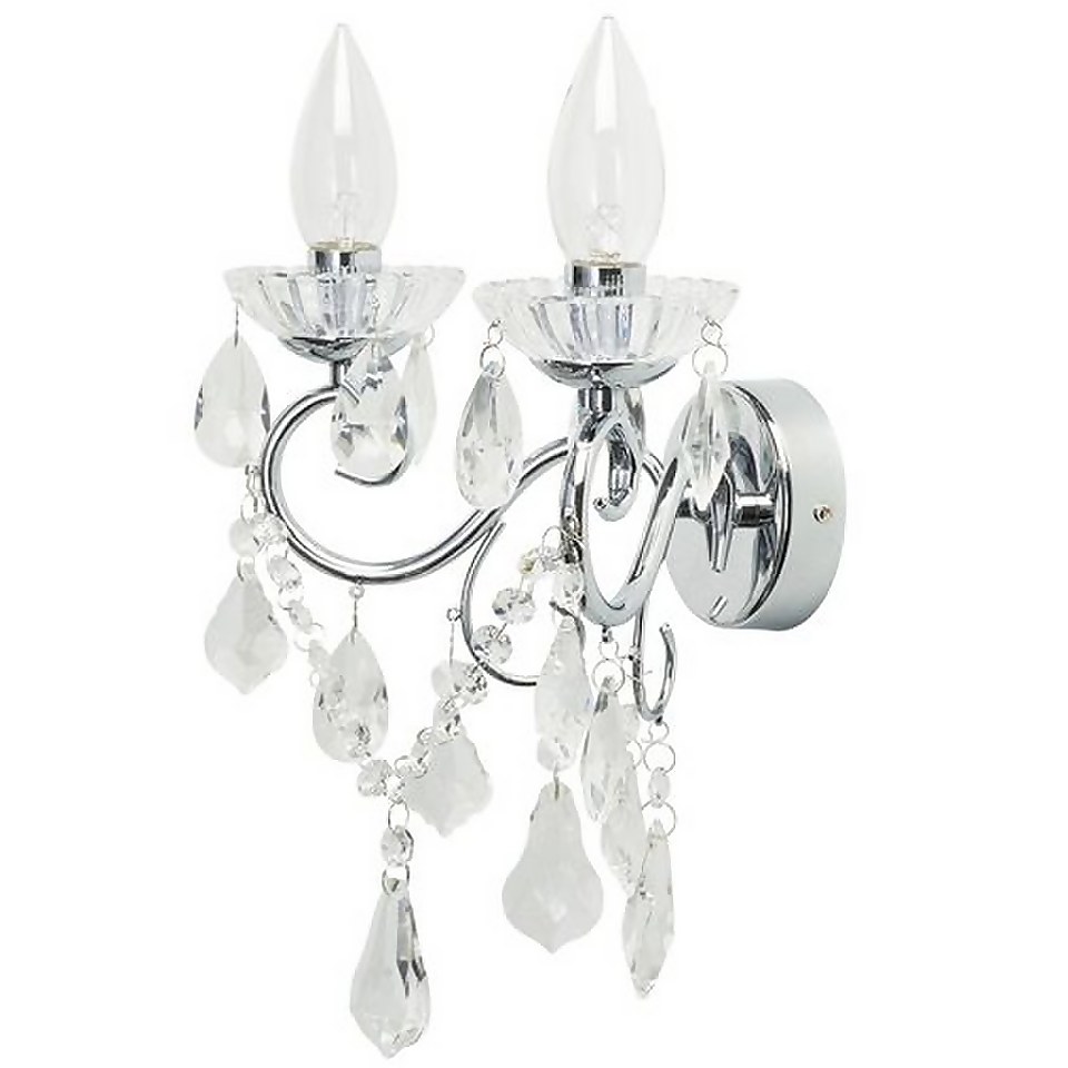 Savoy two light wall chandelier Homebase
