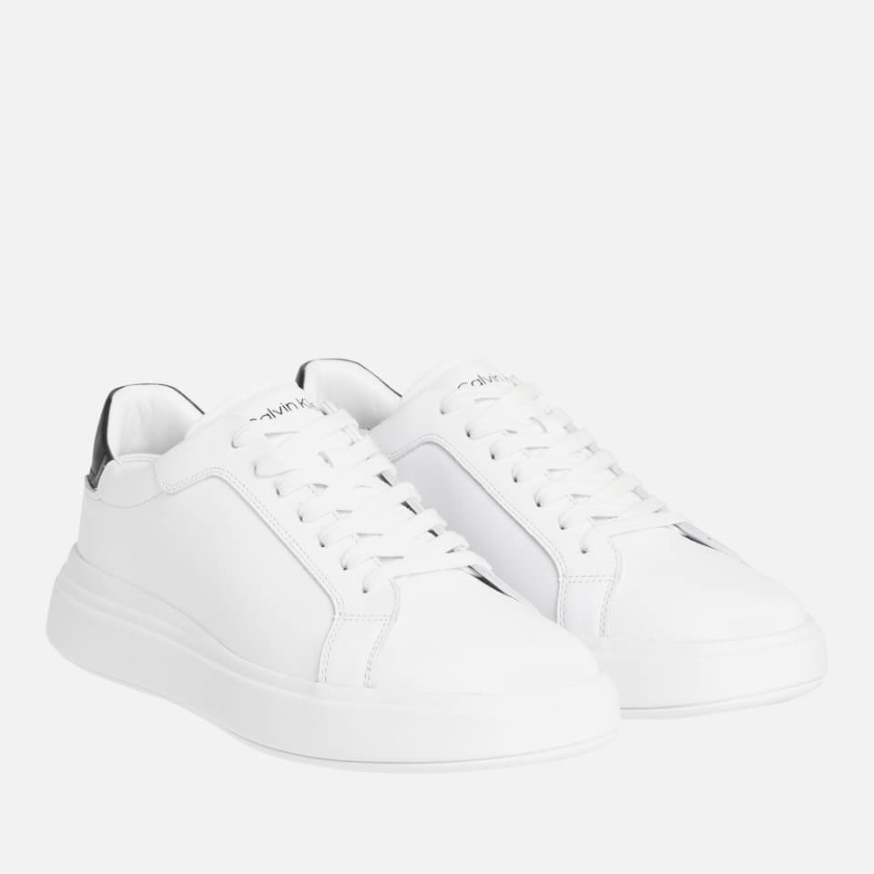 Calvin Klein Men's Leather Low Top Trainers - White/Black