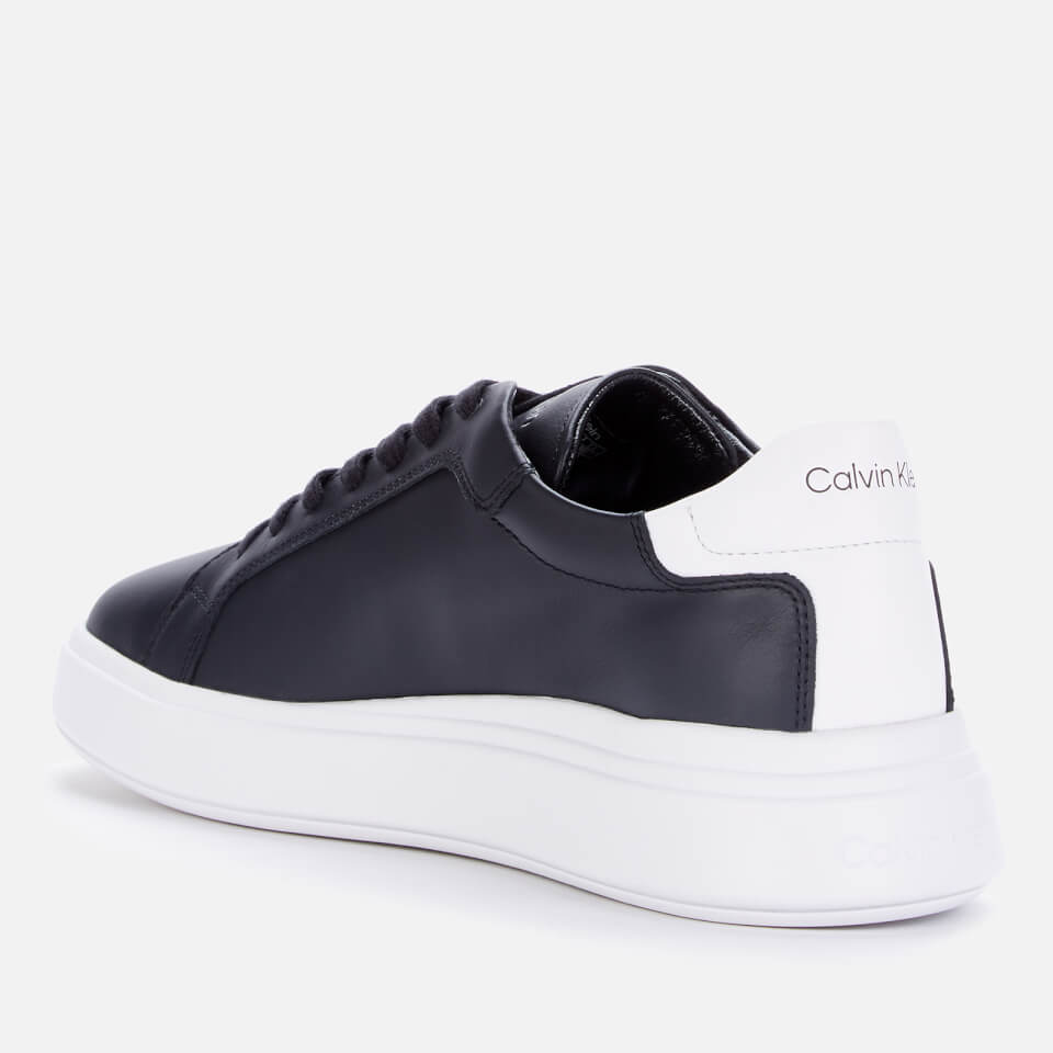 Calvin Klein Men's Leather Low Top Trainers - Black/White