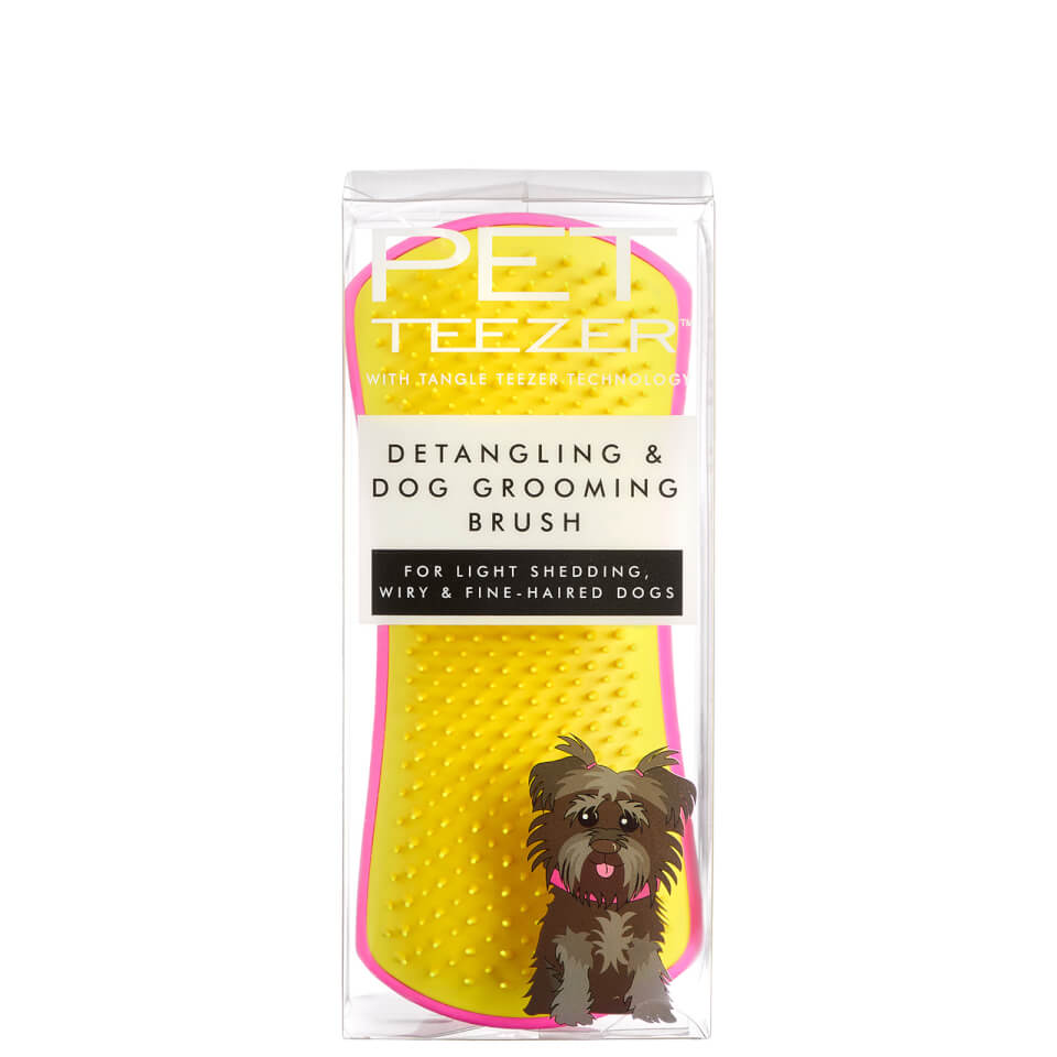 Tangle Teezer Pet Teezer Detangling Dog Grooming Brush - Pink and Yellow