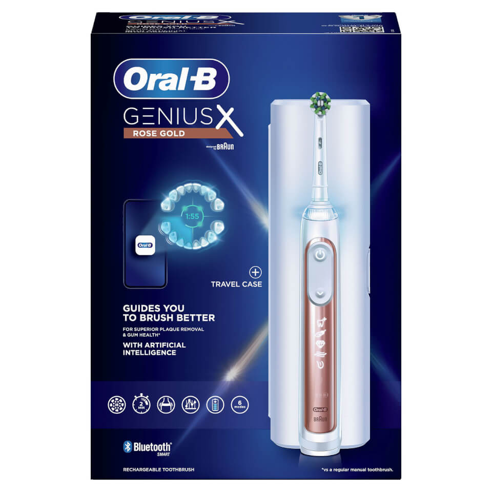 Oral B Genius X Rose Gold Electric Toothbrush Designed by Braun