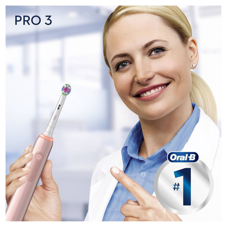 Oral B Pro 3 - 3500 - Pink Electric Toothbrush Designed by Braun