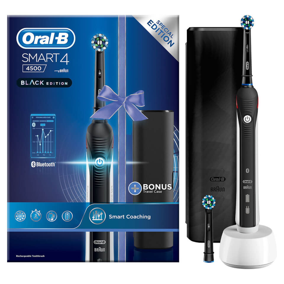 Oral B Smart 4 4500N Black Electric Toothbrush Powered by Braun