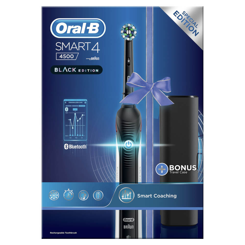 Oral B Smart 4 4500N Black Electric Toothbrush Powered by Braun