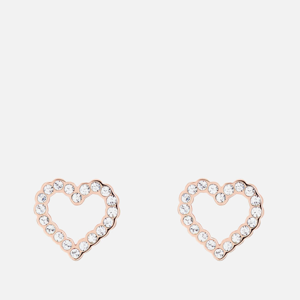Ted Baker Women's Leenah: Crystal Heart Earring - Rose Gold Tone/Clear Crystal