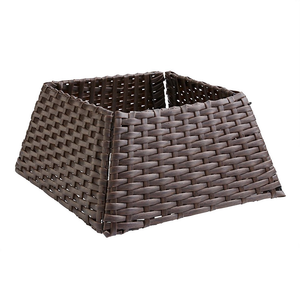 Dark Brown Trapezoid Folding Christmas Tree Skirt 48cm Homebase