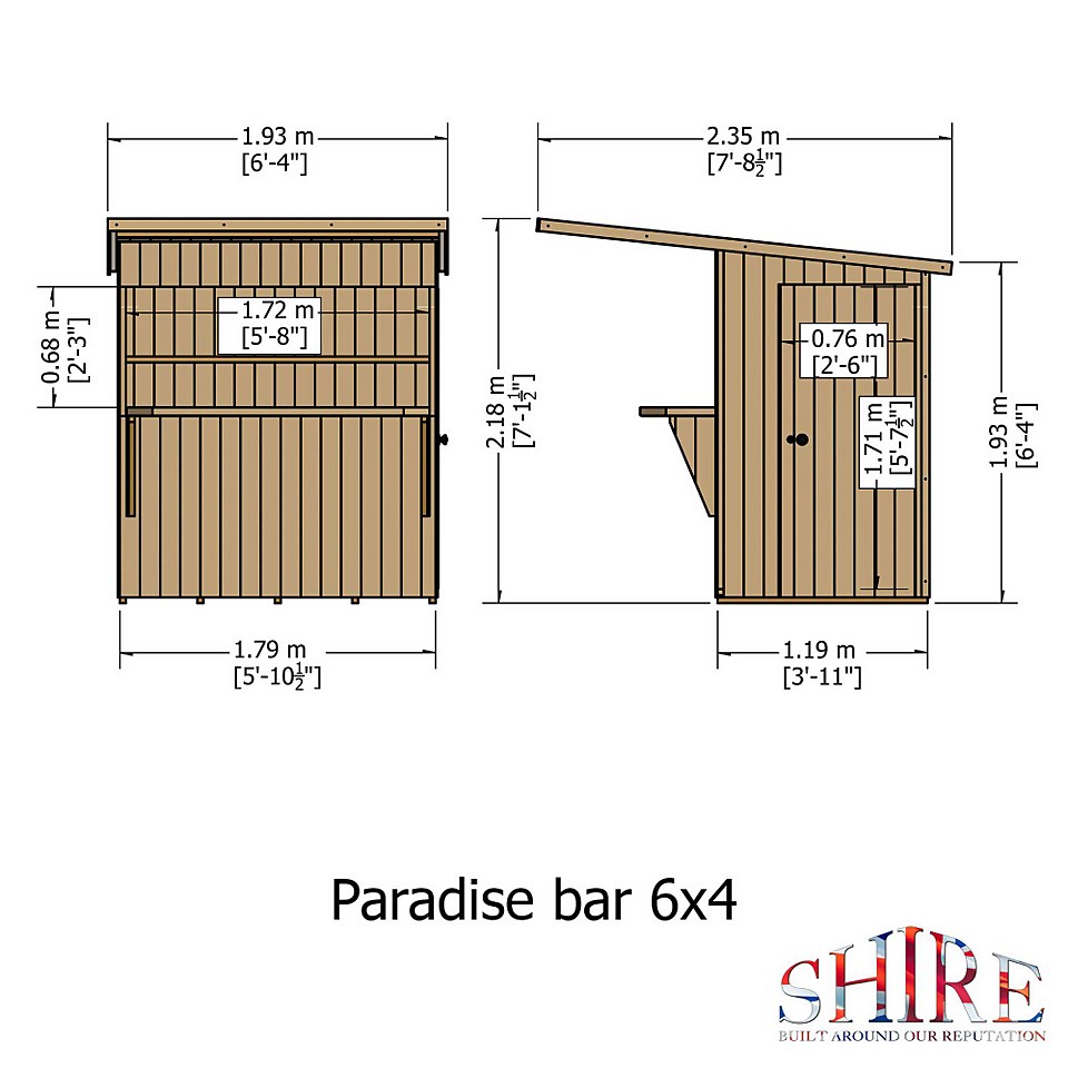 Shire Paradise Bar Pent 6x4