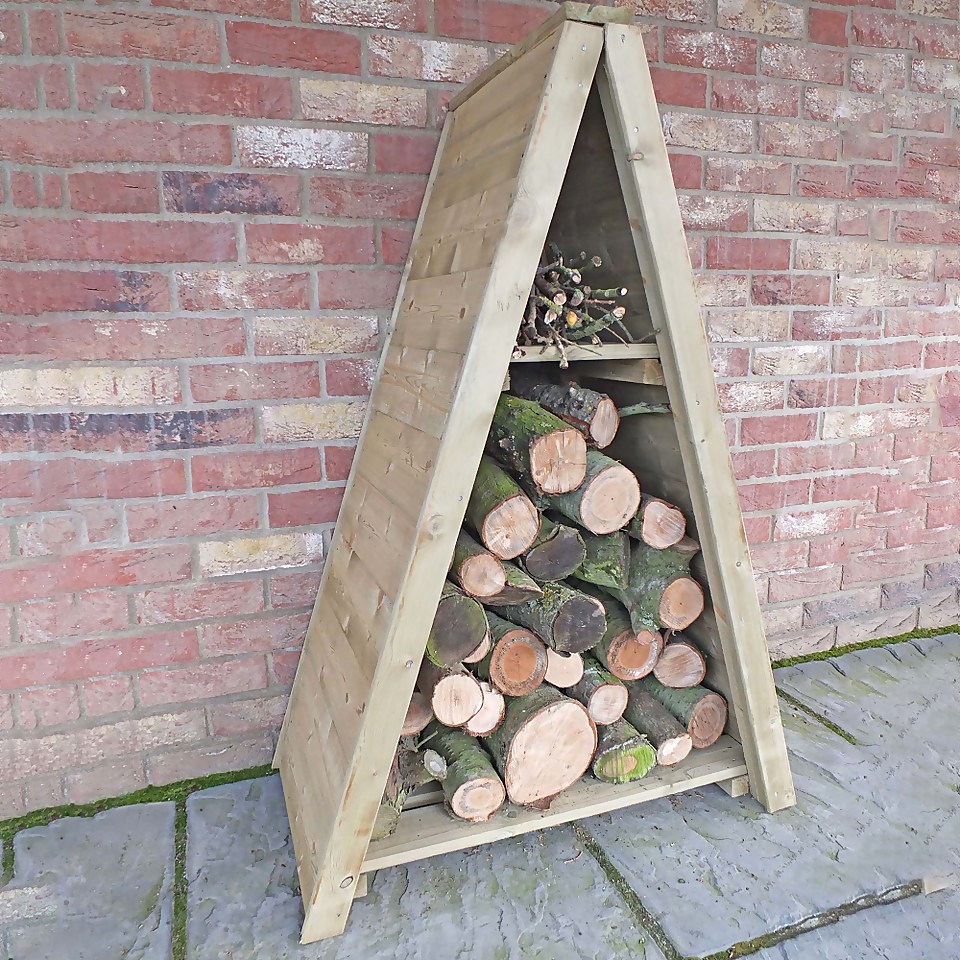 Shire Small Triangular Log Store Tongue and Groove