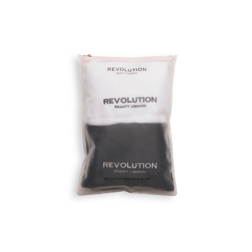 Revolution Haircare Hair 2pk Microfibre Hair Wrap Black/White