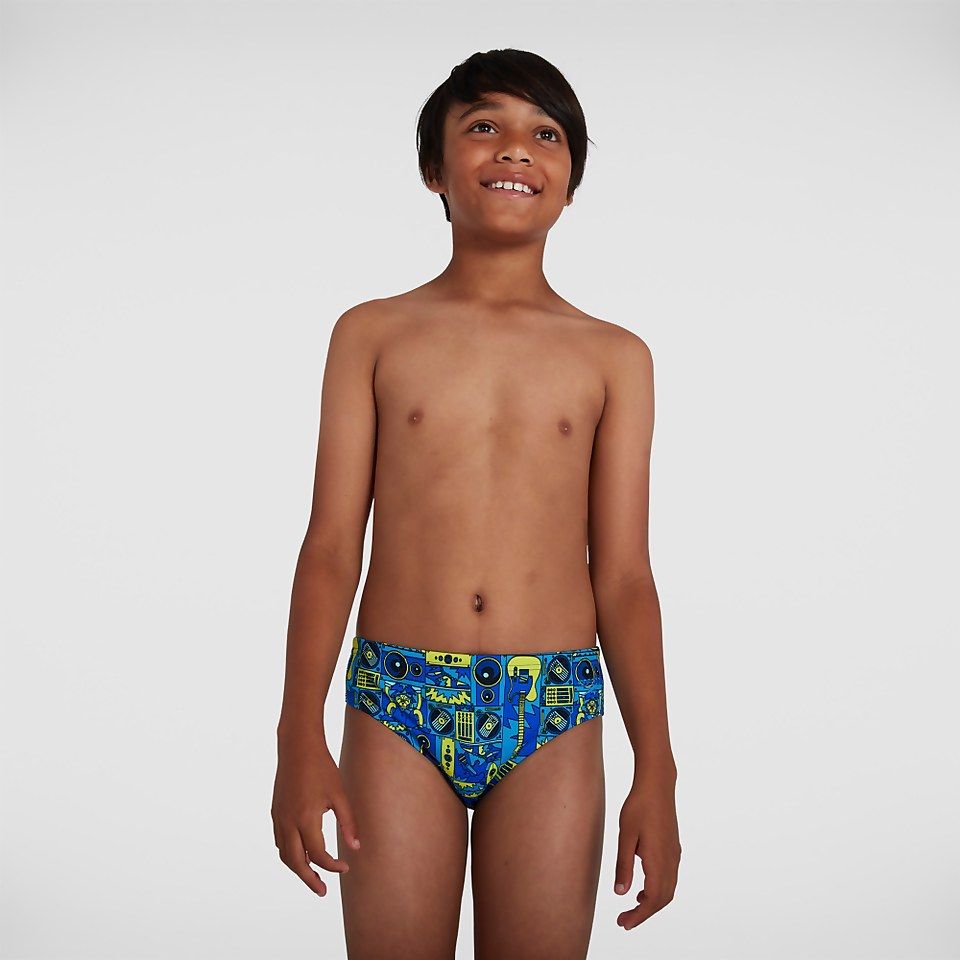 Jungen Allover Badehose in Schwarz